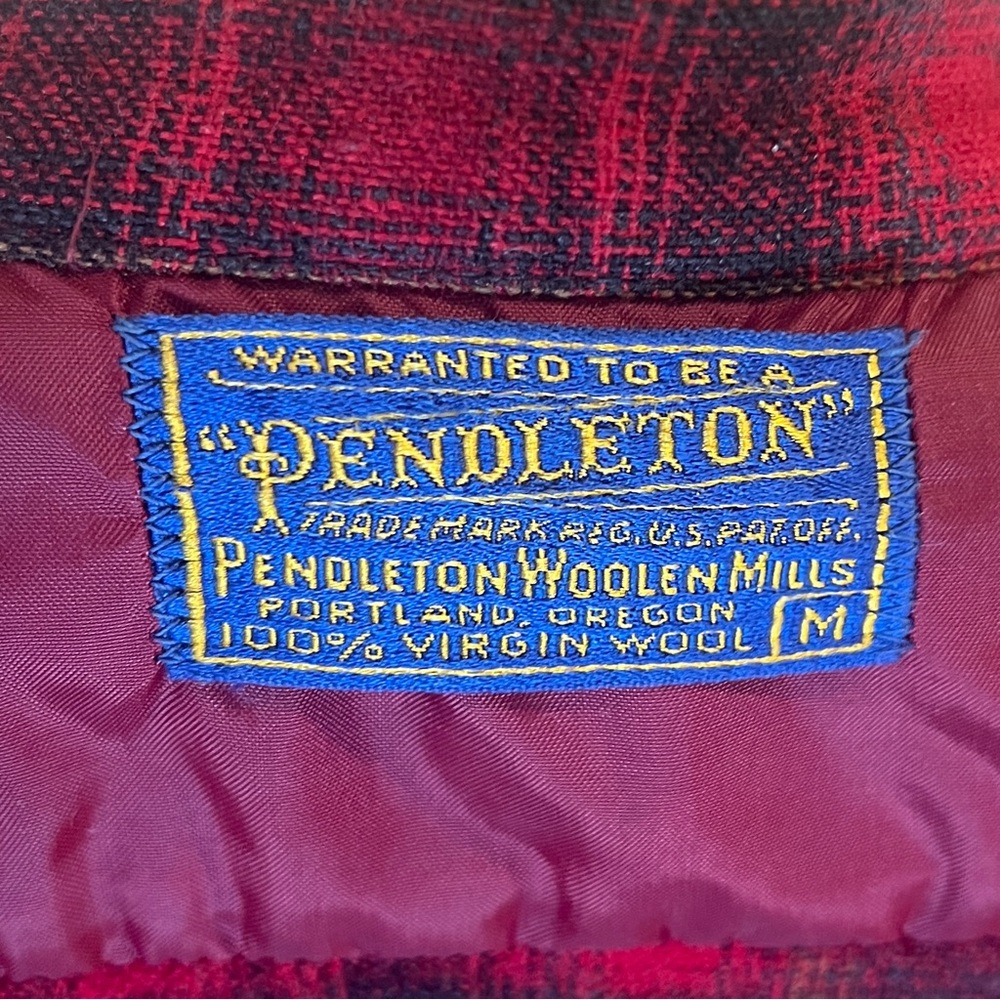 Vintage Pendleton Wool Red Plaid Button-Up Shirt … - image 4
